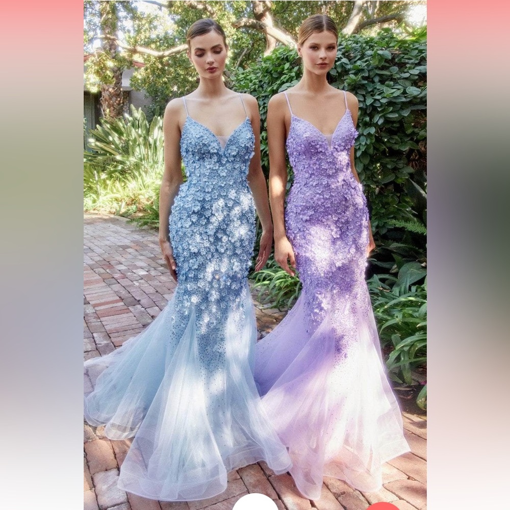 Andrea & Leo Purple Prom Dress Trumpet Mermaid